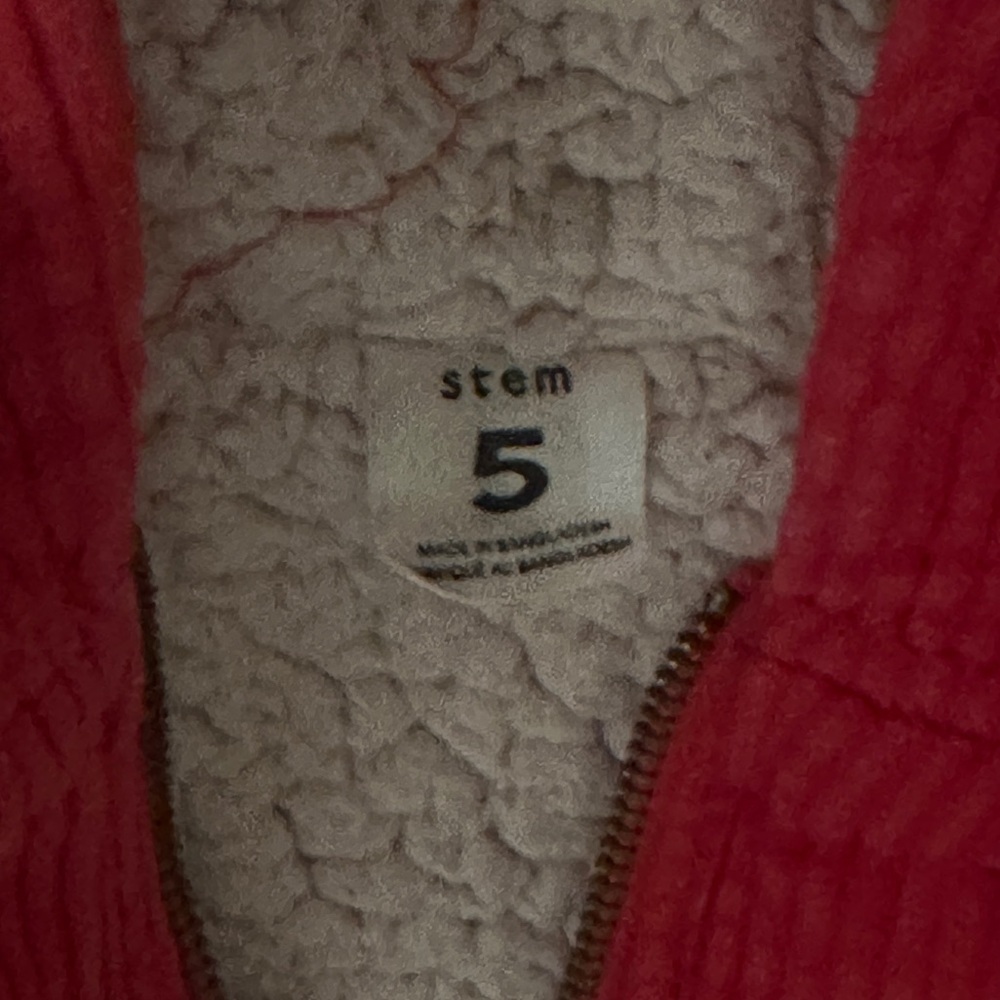 Stem Hooded Corduroy Fleece Lined Parka Jacket  - Vibrant Red - Girls Size 5 - Picture 2 of 13